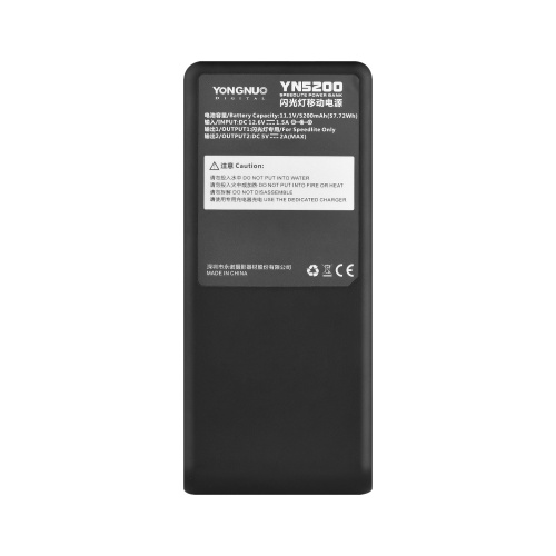 YONGNUO YN5200 Professional Speedlite Power Bank 11.1V 5200mAh for YONGNUO YN560 Series YN660 Series YN565 Series YN600EX-RT(II) YN968EX-RT YN968N for Canon 580EX II 600EX-RT(II) Speedlites and Other Compatible Models