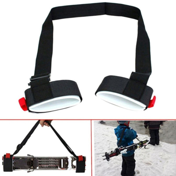 Adjustable Ski Pole Shoulder Strap Portable Handlash Handle with Shackle Protection Black Nylon Ski Handle Strap Bag