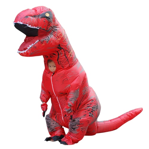 Divertido mundo jurásico inflable traje de traje de dinosaurio trex