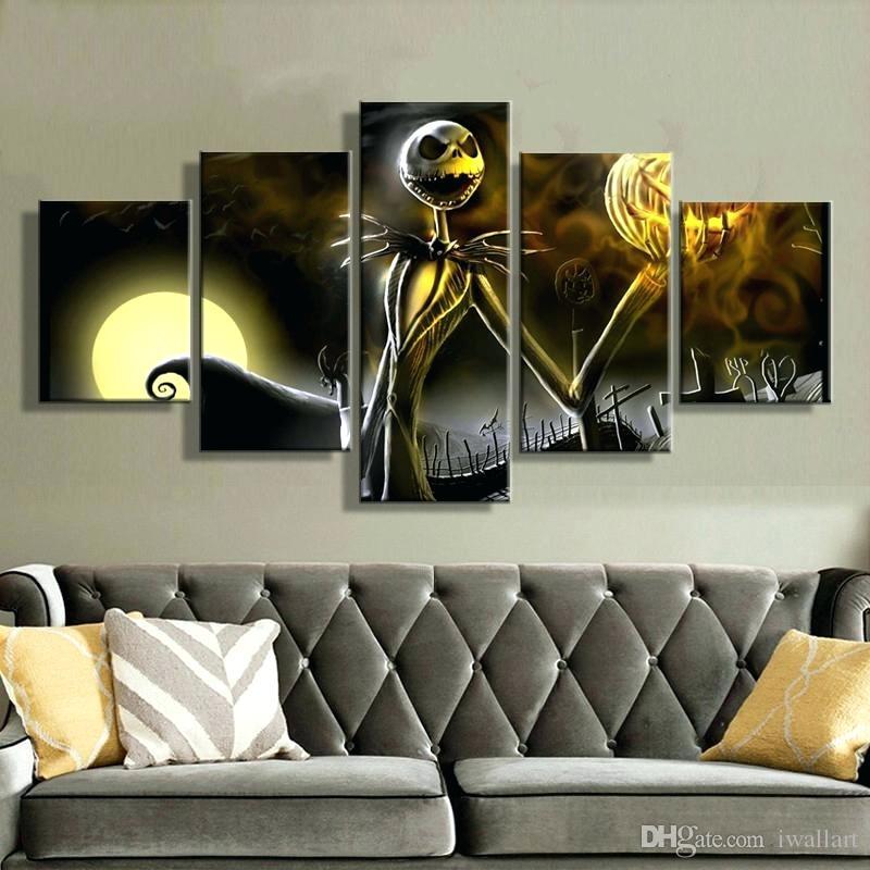 Halloween Nightmare Before Christmas 5 Pieces HD Canvas Posters Prints Wall Art Painting Pictures For Living Room Modern Home Decoration