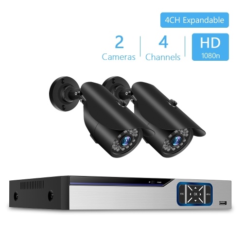 Enregistreur vidéo numérique à 4 canaux + caméras 2pcs 1080P avec système de sécurité et de surveillance à domicile