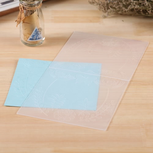 Plástico Carpeta de grabación en relieve de la tarjeta de papel del libro de recuerdos del álbum DIY Plantilla herramienta 15.5x15.5cm / 6x6inch