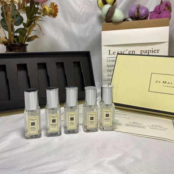 HOT Sale promotion 5pcs/set Jo Malone London 9ml* 5pieces in one set Fragrance perfume set long lasting and high fragance free ship