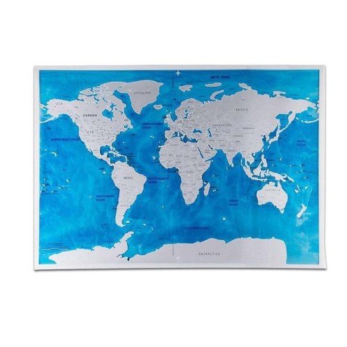 Scratch Off World Travel Map Poster Copper Foil Wall Sticker Personalized Journal Log Small Size with Cylinder Packing
