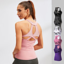 Women's Yoga Top Cut Out Solid Color Black White Purple Pink Grey Yoga Running Fitness Top Sleeveless Sport Activewear Quick Dry Comfortable Stretchy