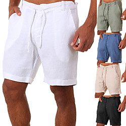 Men's Yoga Shorts Shorts Drawstring Bottoms Bermuda Shorts Quick Dry Solid Color White Black Blue Casual Yoga Fitness Gym Workout Summer Sports Activewear Micro-elastic Loose / Athleisure Lightinthebox