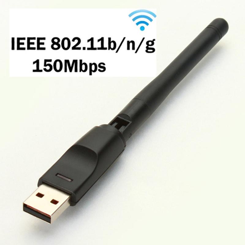 Wholesale- 150mbps RT5370 Mini Wireless USB Adapter Lan Card 802.11n/g/b USB Wifi Receiver External 2dbi Wifi Dongle Antenna For Laptop PC