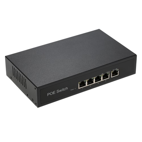 1+4 Ports 10/100Mbps PoE Switch Injector Power over Ethernet IEEE 802.3af for Cameras AP VoIP Built-in Power Supply