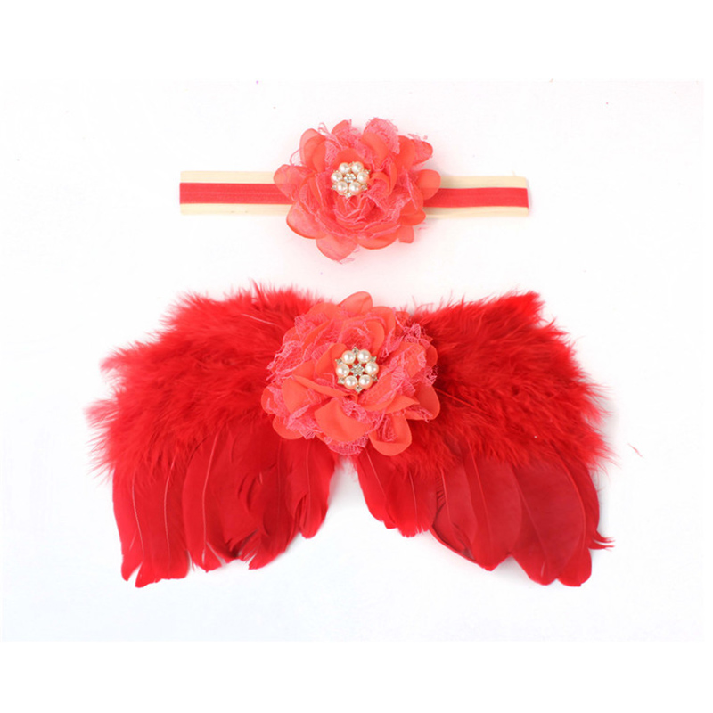 Floral Decor Baby Photography Prop Wing and Headband Set