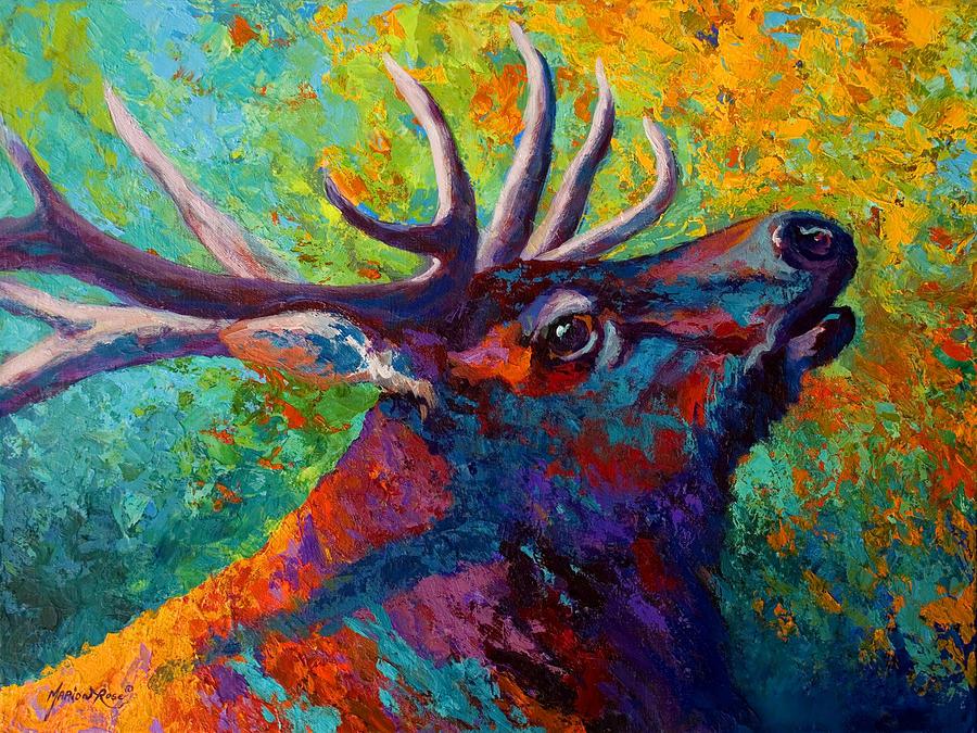 Giclee forest-echo--bull-elk study oil painting arts and canvas wall decoration art Oil Painting on Canvas longhorn steer
