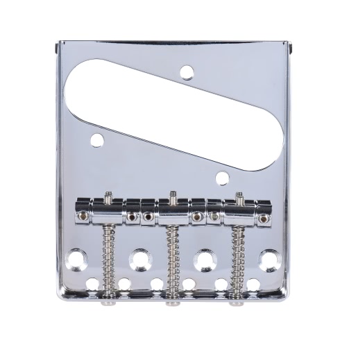 3 Saddle Ashtray Bridge Tailpiece Chrome Plated for Telecaster Tele Electric Guitar Replacement Part with Screws Wrench