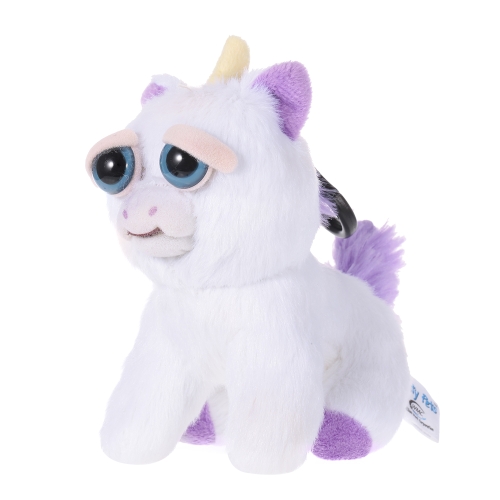 Feisty Pets Mini Unicorn Glenda Glitterpoop Keychains Adorable Plush Stuffed Toy Turns Feisty with a Squeeze
