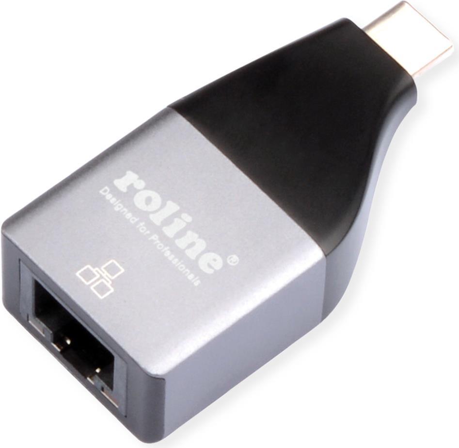 ROLINE 12.02.1110 Kabeladapter USB Type C RJ-45 Silber (12.02.1110)