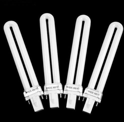 wholesale- 4 x 9w uv lamp tube light bulbs gel nail art dryer replacement curing make up