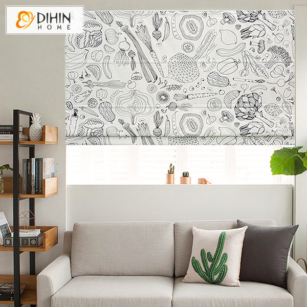modern abstract painting roman blinds customized roman shades window curtains for living room