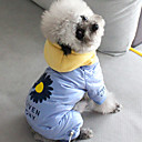 Dog Coat Jumpsuit Daisy Classic Style Thick Velvet Casual / Daily Outdoor Winter Dog Clothes Breathable Blue Silver Costume Cotton S M L XL XXL