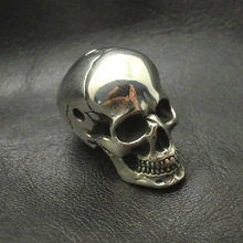White Fine Polishing Brass Skull Head Three Links DIY Pendant Umbrella Pendants Personalized Accessories EDC Knife Beads