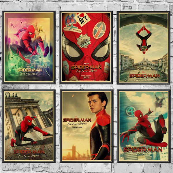 superhero movie far from home poster marvel movie wall stickers vintage poster prints for bar and home decor