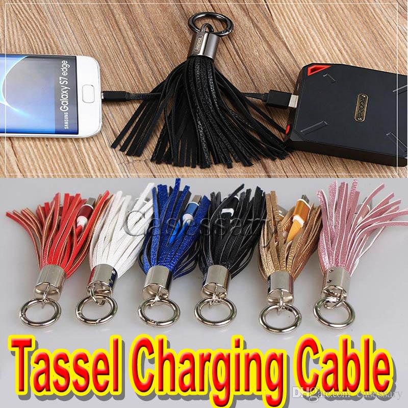 Tassel Charging Cable For Android Micro USB Fast Charging Capability Best Power Bank Companion With Key Chain.