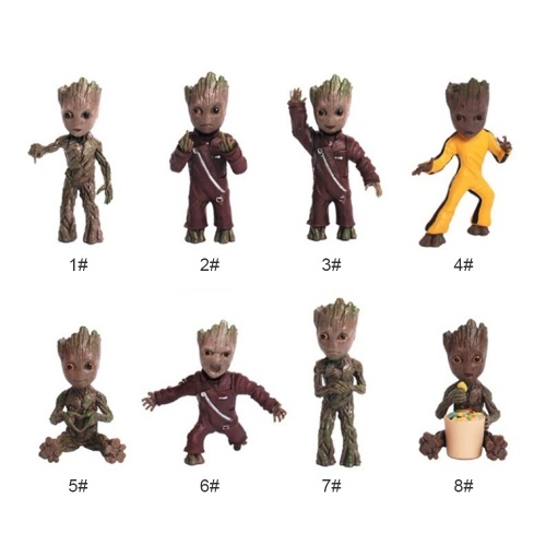 Guardianes de la Galaxia vol. 2 Lovely Tree Man Groot Llavero Cute Baby Grunt Llavero Figura de Acción Colgante Groot Ornamento