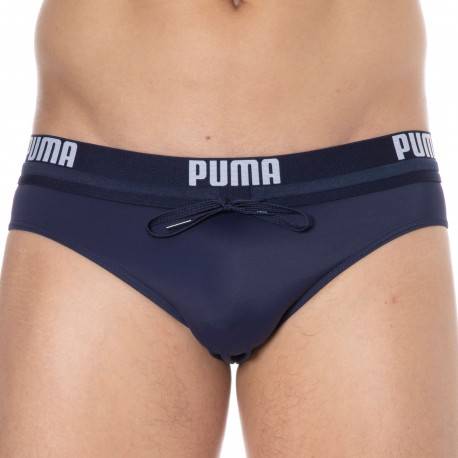 Puma Logo Swim Briefs - Navy Blue XXL