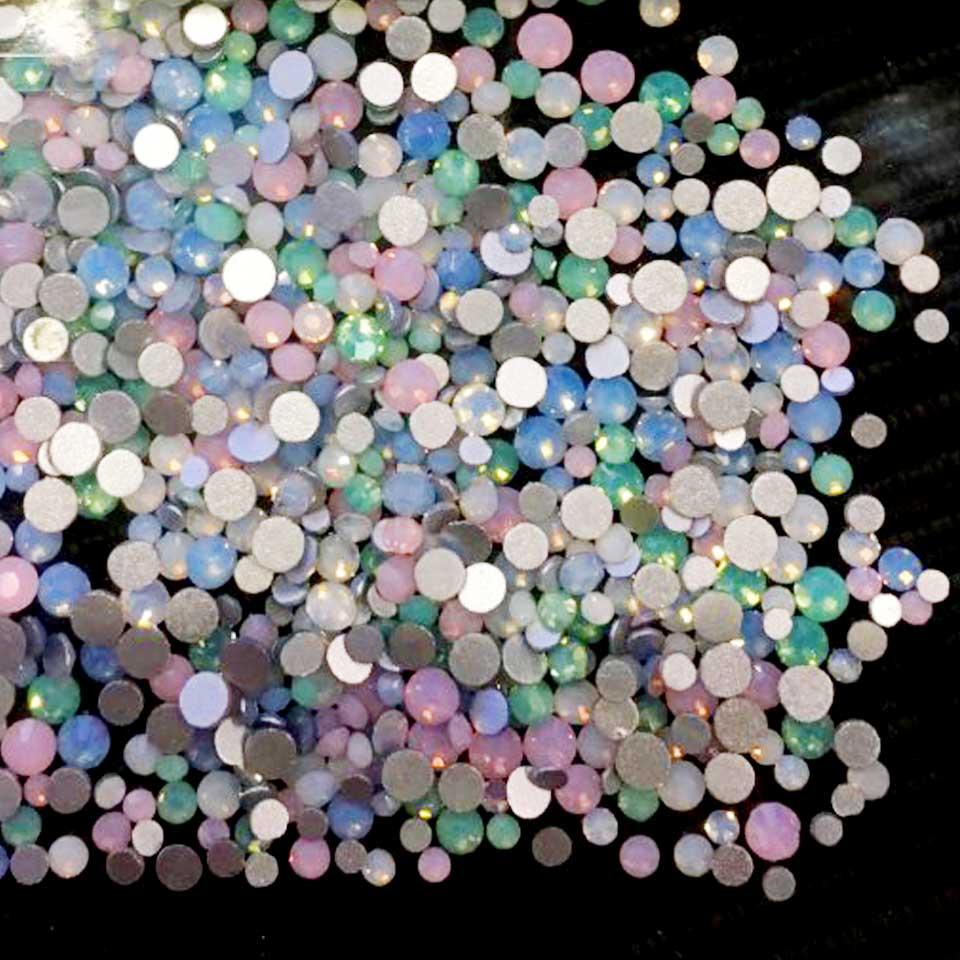 Mix Crystals of Opal Rhinestones for Nails Opal Glass Gems 3D Nail Art Strass Ongle Decorations Opals for Nails MJZ1019