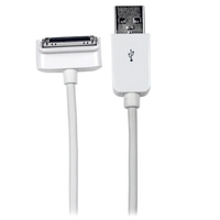 StarTech.com USB iPhone / iPad und iPod abgewinkeltes Ladekabel - USB A Stecker auf Apple Dock 30-pin Datenkabel - iPad-/iPhone-/iPod-Lade-/Datenkabel - USB - 24 AWG - Apple Dock-Stecker (M) - USB Typ A, 4-polig (M) - 2,0m - abgeschirmt - weiß - Winkelans