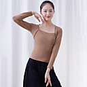 Ballet Top Solid Women's Training Performance Long Sleeve Natural Cotton Blend