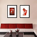 Framed Art Print,People Passion In Red   Red Drama by Naxart Set of 2