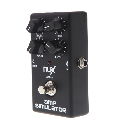 NUX AS-4 Amplifier Simulator Guitar Electric Effect Pedal True Bypass Black