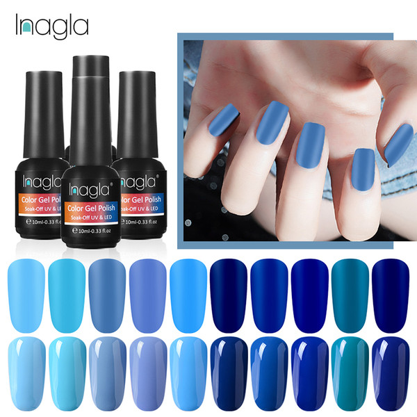 Inagla 10ml Blue Series Nail Gel Polish UV Gel Varnish Nail Polish Soak Off 12 Colors Vernis Semi Permanent Lacquer