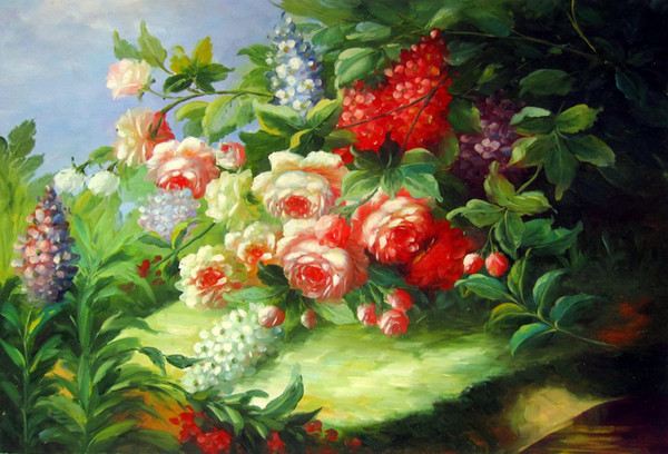 roses home decor handpainted &hd print oil painting on canvas wall art canvas large pictures 191124