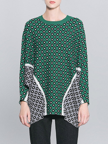 Polka Dots Casual Batwing Knitted H-line Sweater