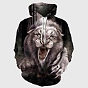 Inspiré par Animal Lion Costume de Cosplay Sweat à capuche Tissu Pelouche 3D Imprimé Sweat à capuche Pour Homme / Femme