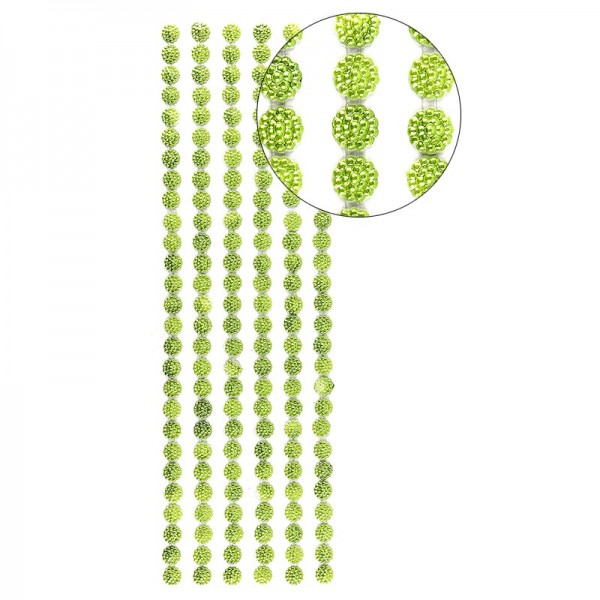 Halbperlen-Bordüren, Perlenblüte, 10cm x 30cm, selbstklebend, grün