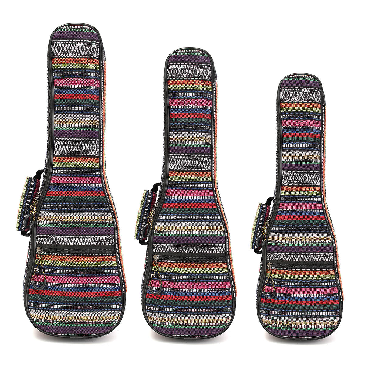 21 23 26 Inch Double Strap Hand Folk Canvas Ukulele Case Soft Padded Carry Protect Backpack Cover Gig Bag