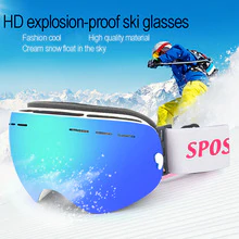 SPOSUNE Ski Goggles Magnetic Double Layer Polarized Lens Ski Goggles Skiing Anti-fog Windproof UV Snowboard Eyewear Outdoor Snow