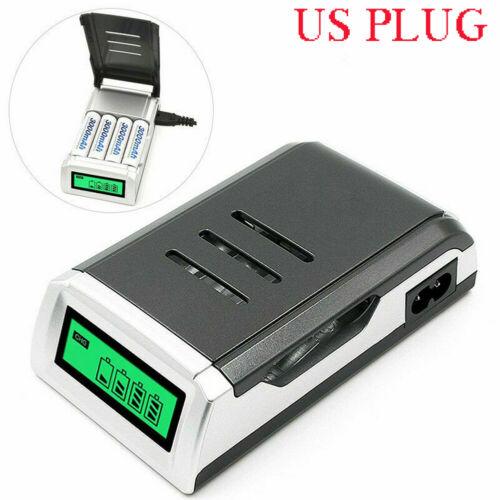 US Plug LCD display Intelligent Battery Charger For 1-4pc AA/AAA NiCd NiMh Rechargeable Batteries 3B25