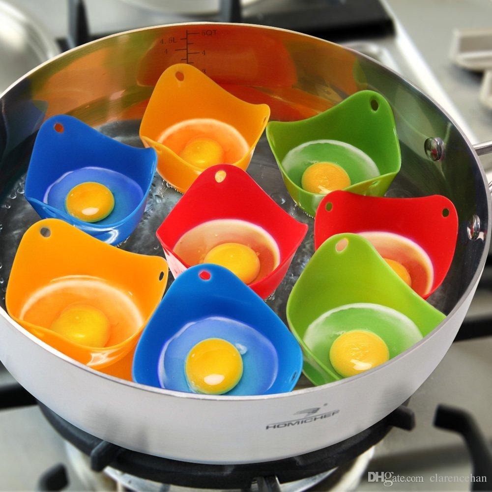 Egg Poacher-COZILIFE Silicone Egg Poaching Cups with Ring Standers,For Microwave or Stovetop Egg Cooking,Kraft Box Packing,BPA Free