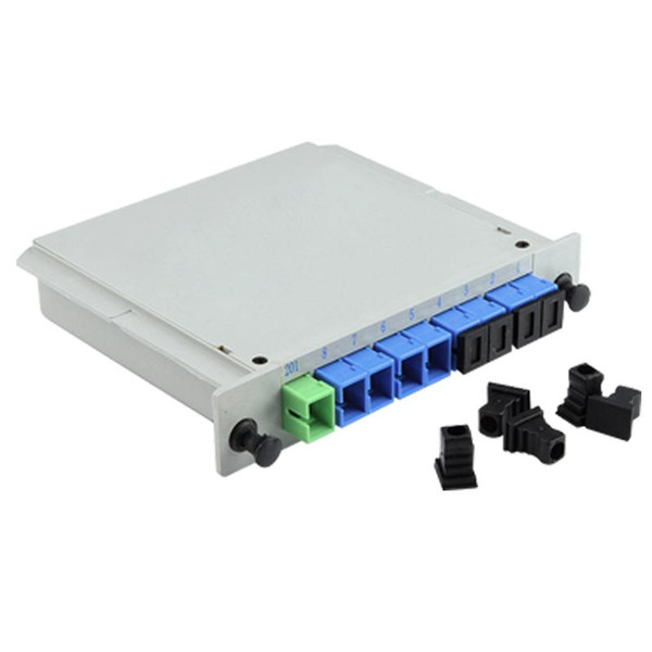 SC UPC 1X8 Fiber Optic FTTH cassette box Optical Coupler SC UPC PLC 1X8 fiber splitter Box
