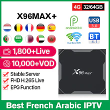 IPTV France Arabic Spain QHDTV Android IPTV subscription S905X3 BT 4.1 2.4G/5G wifi IPTV box Belgium dutch French IP TV X96 Max+