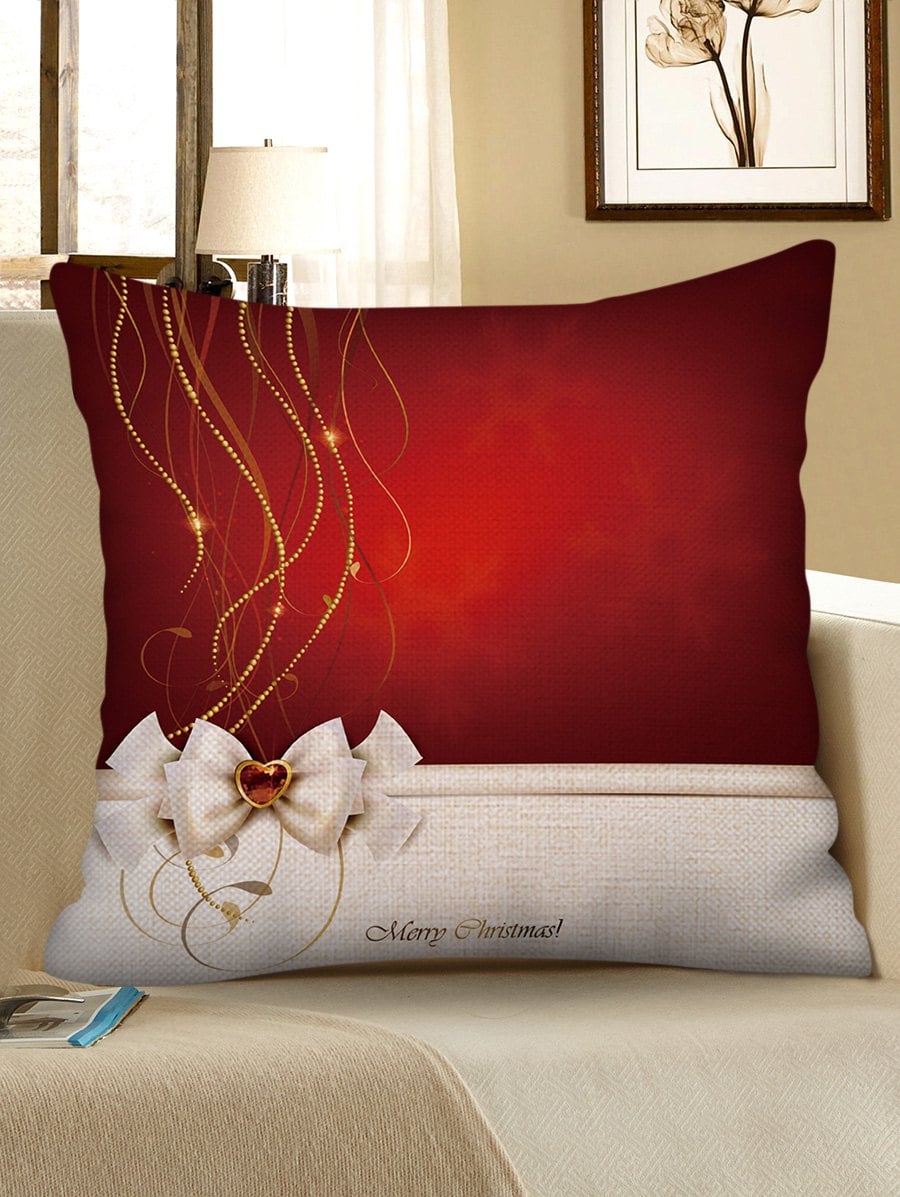 Merry Christmas Decorative Linen Pillowcase