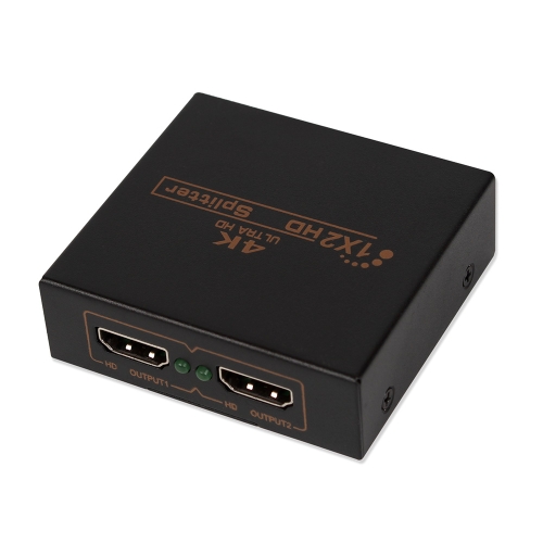 HD Switcher 1 a 2 Convertidor de Divisor de Señal HD Manual Switch HDCP HDCP Passthrough-Admite HD 4K 3D 1080P US Plug Negro