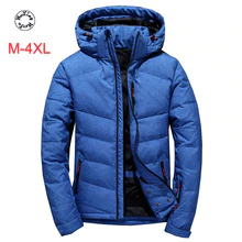 Woxingwosu new winter men's down coat thicked hooded jacket white duck down stand collar coats M-3XL