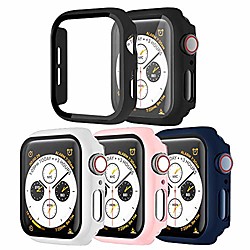 [4er Pack] Sundo Apple Uhrengehäuse Displayschutzfolie aus gehärtetem Glas, schlanker Schutzstoßfänger Vollabdeckung HD ultradünner Schutzschutz für iwatch Serie 6/5/4 / se 40mm Lightinthebox