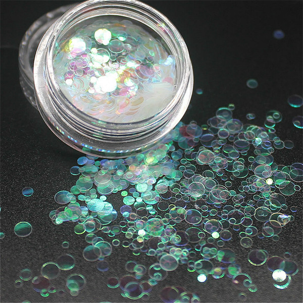 1 box shiny round ultrathin sequins colorful nail salon nail art glitter tips decoration manicure accessories