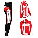 Customized Cycling Clothing Men's Women's Long Sleeve Cycling Jersey with Tights Denmark National Flag Bike Clothing Suit Thermal / Warm Fleece Lining Breathable Waterproof Zipper Reflective Strips