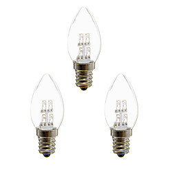 3 Stück 1 W LED Kerzen-Glühbirnen 20 lm E12 4 LED-Perlen Dip - Leuchtdiode Dekorativ Warmes Weiß Weiß 100-240 V Lightinthebox