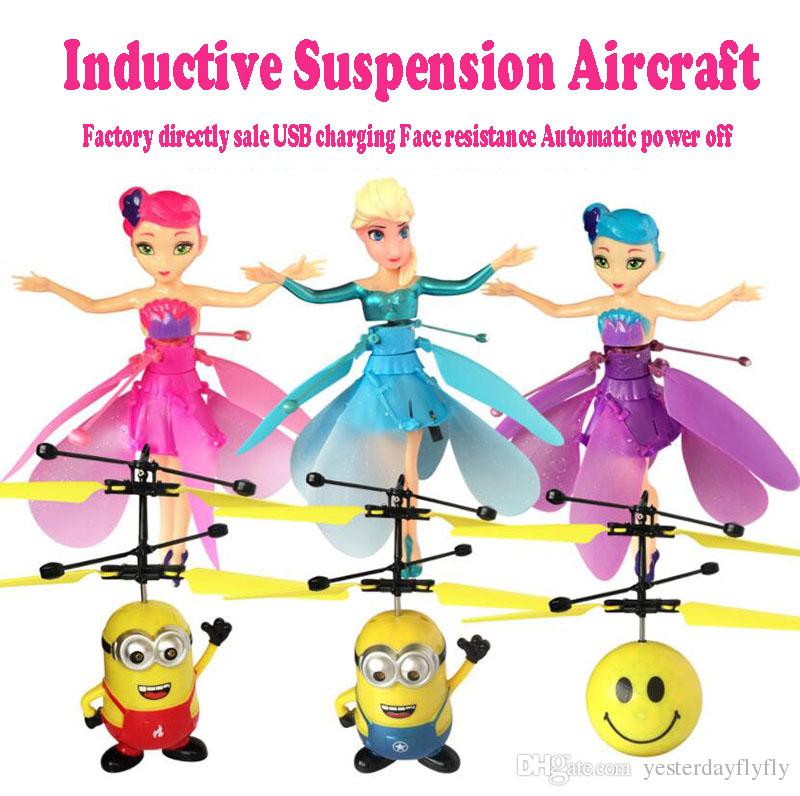 LED Light Induction Flying Aircraft Toys RC Helicopter Despicable Me Minion Helicopter Quadcopter Drone Original Package