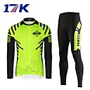 MYSENLAN Men's Polyester Summer and Autumn Green Long Sleeve Cycling  Suit